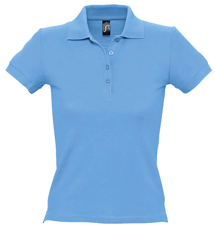 POLO FEMME PEOPLE 100% COTON CIEL T.2XL