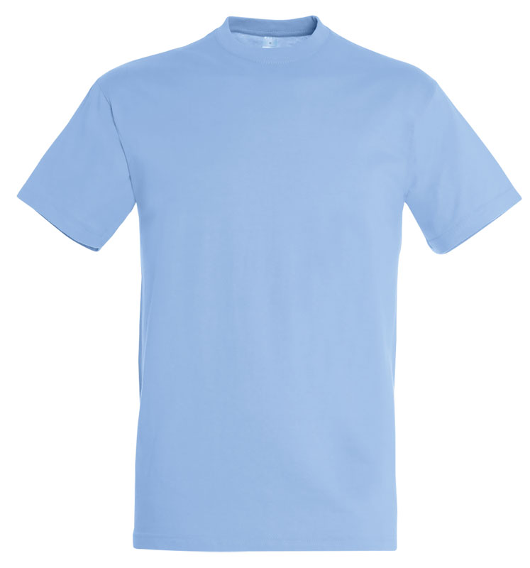 T-SHIRT 100% COTON BLEU CIEL T.L