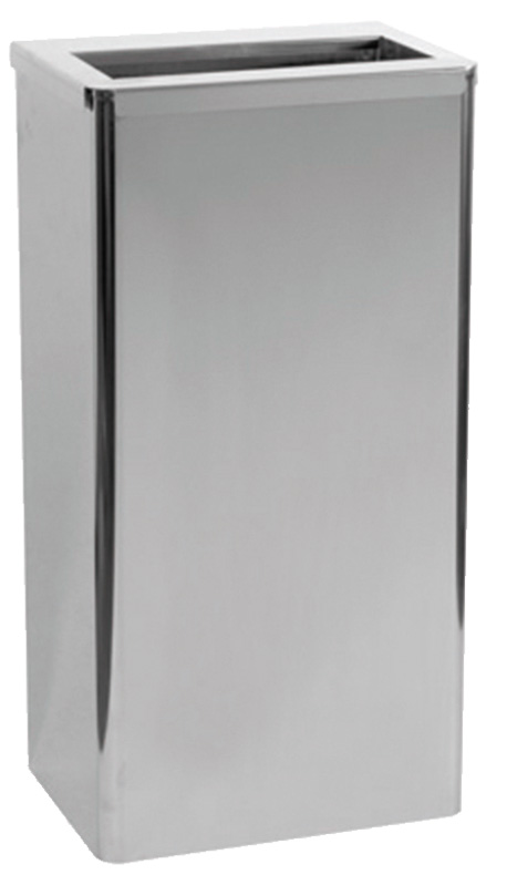 CORBEILLE A PAPIER INOX 34L AVC COUVERCLE INOX