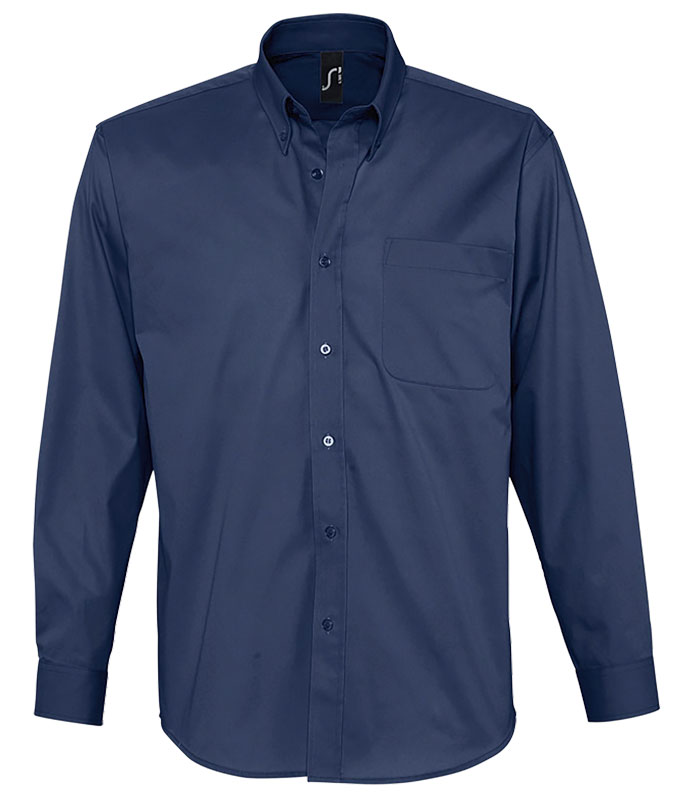 CHEMISE BEL AIR MARINE 100% COTON MANCHE LONGUE T.M
