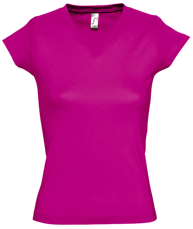 T-SHIRT FEMME MOON 100% COTON FUSHIA T.2XL
