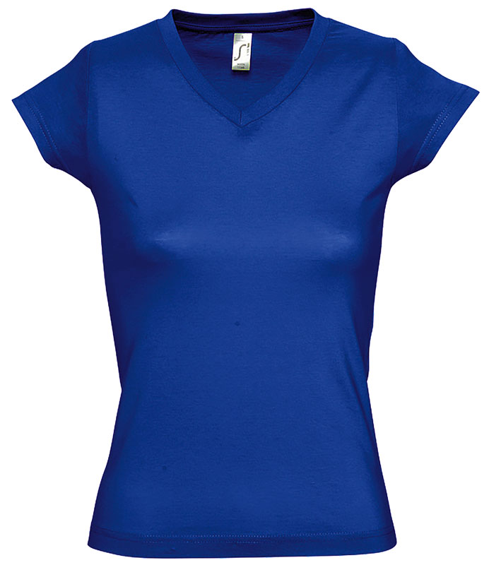 T-SHIRT FEMME MOON 100% COTON BLEU ROYAL T.2XL