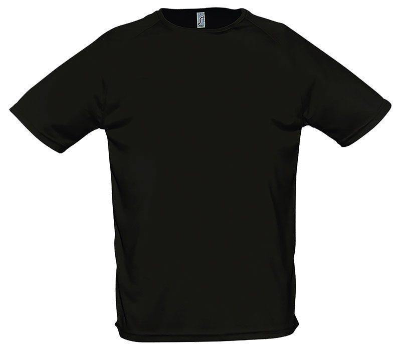 TEE-SHIRT SPORTY POLYESTER NOIR T.XL