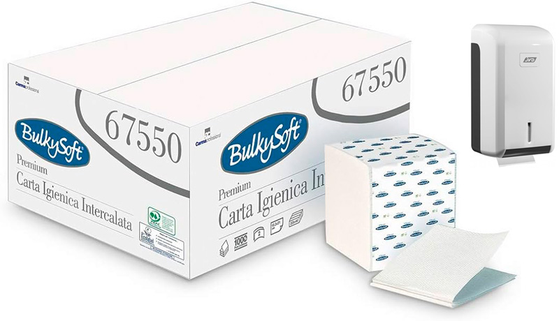 PAPIER HYGIENIQUE FEUILLE A FEUILLE ECOLABEL CT DE 9000 FEUILLES 