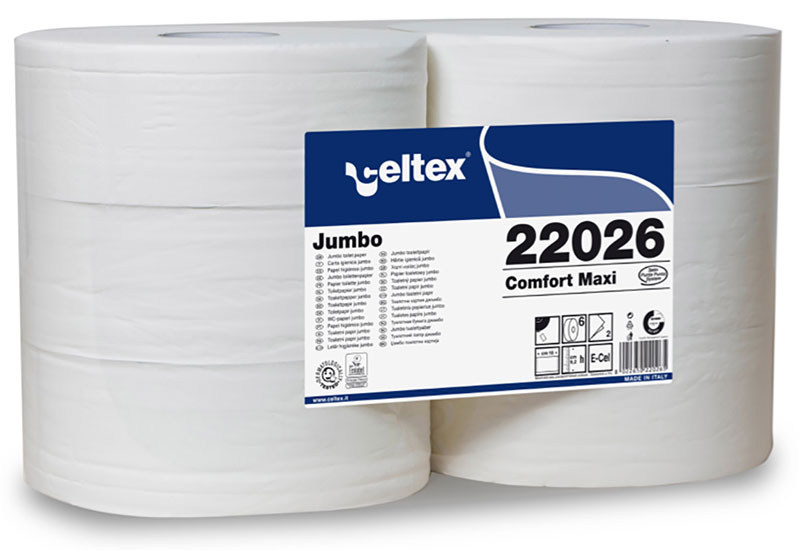 PAPIER HYGIENIQUE CELTEX MAXI JUMBO ECOLABEL PQT DE 6 RLX