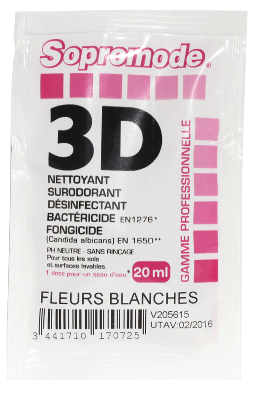 NETT.SOL&SURFACE SOPRO.DESINF.3D FLEURS BLANCHES CT.250 DOSES DE 20ML