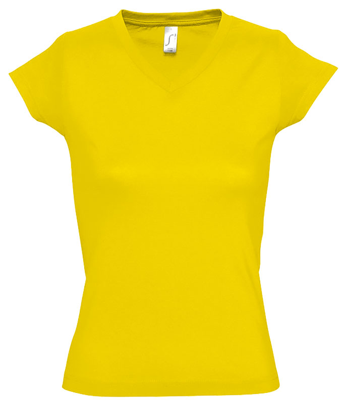 T-SHIRT FEMME MOON 100% COTON JAUNE T.2XL