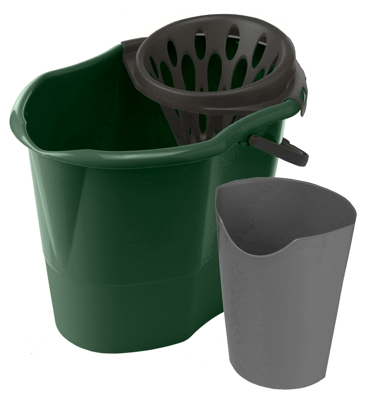 SEAU ESPAGNOL RECTANGULAIRE BI-BAC 15L AVEC ESSOREUR ECOGREEN 