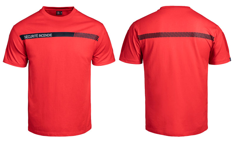T.SHIRT SECU-ONE SECURITE INCENDIE ROUGE 100% COTON T.S