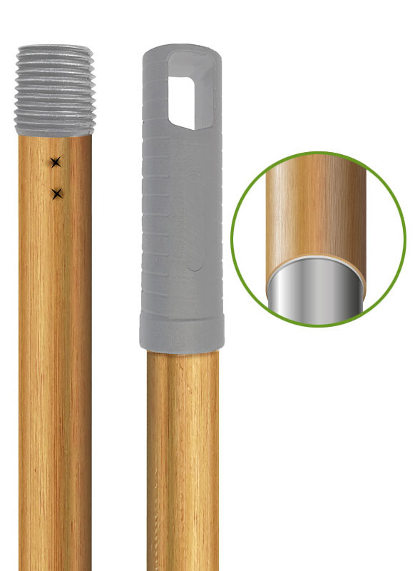 MANCHE ACIER ECOGREEN IMITATION BOIS 140CM A VIS 