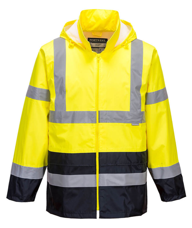 VESTE DE PLUIE JAUNE/MARINE H443 HI-VIZ EN ISO 20471 CL3 T.M