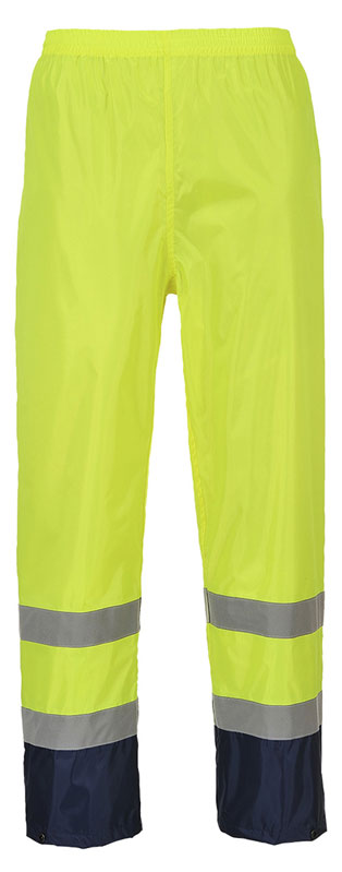 PANTALON DE PLUIE JAUNE/MARINE H444 HI-VIZ EN ISO 20471 CL1 T.L