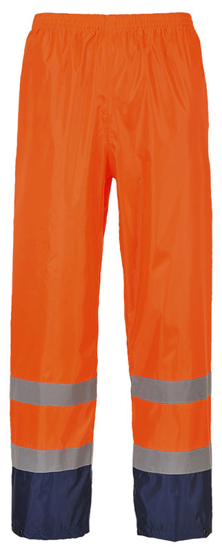 PANTALON DE PLUIE ORANGE/MARINE H444 HI-VIZ EN ISO 20471 CL1 T.M 