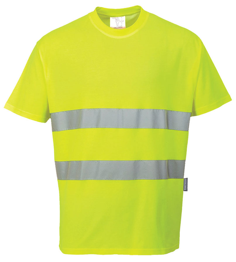 T-SHIRT CONFORT COTON JAUNE S172 HI-VIZ EN ISO 20471 CL2 T.M