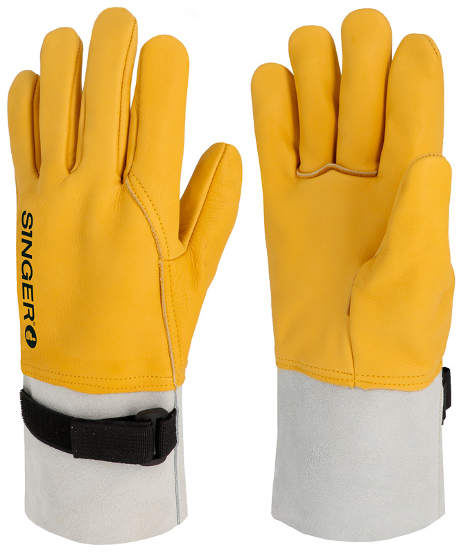 SUR-GANT ÉLEC. TOUT FLEUR DE BOVIN. MANCHETTE 10 CM AVEC SERRAGE T.10