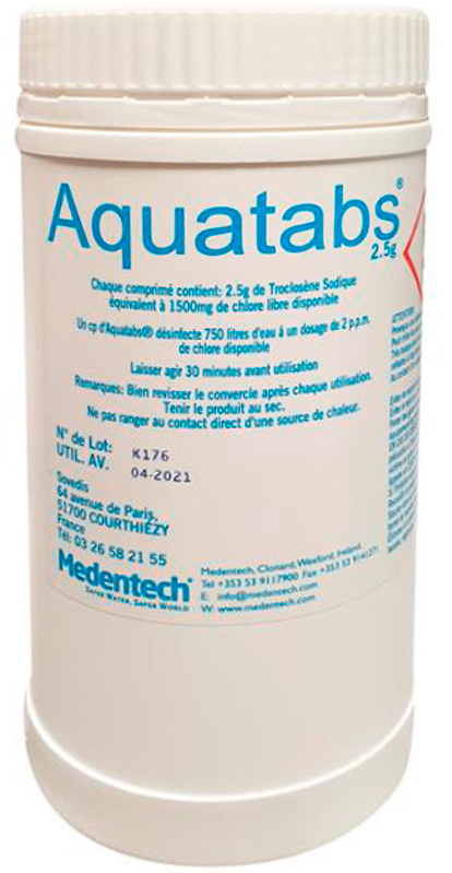 AQUATABS 2.5GR POT DE 220 COMPRIMES 