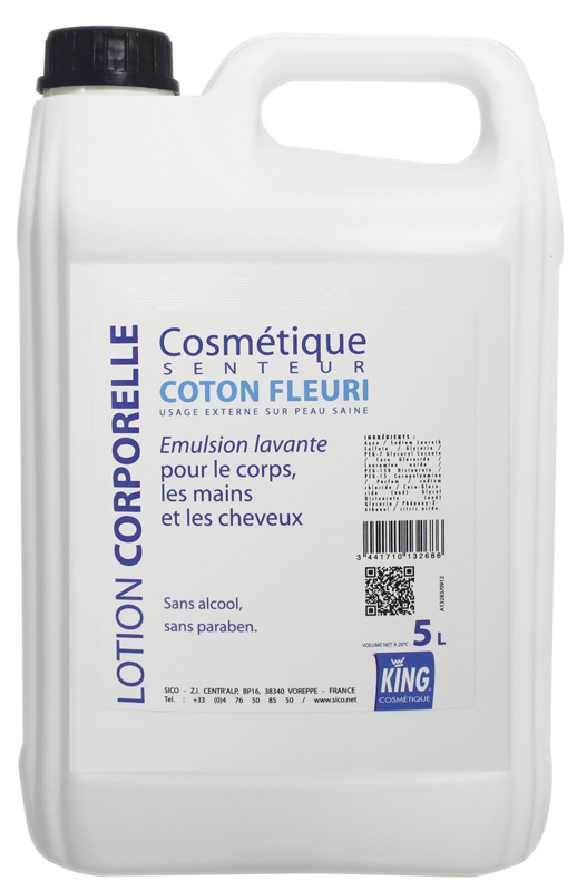 LOTION MAINS, CORPS ET CHEVEUX COTON FLEURI KING 5L
