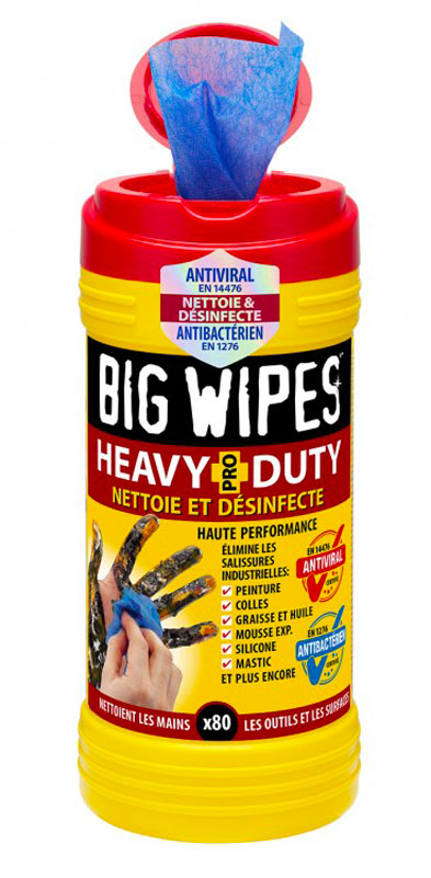 LINGETTES DESINF.BIG WIPES HEAVY-DUTY BTE DE 80 LING.