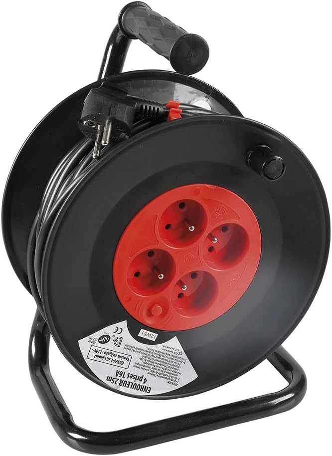 ENROULEUR 25M 16A 4 PRISES 