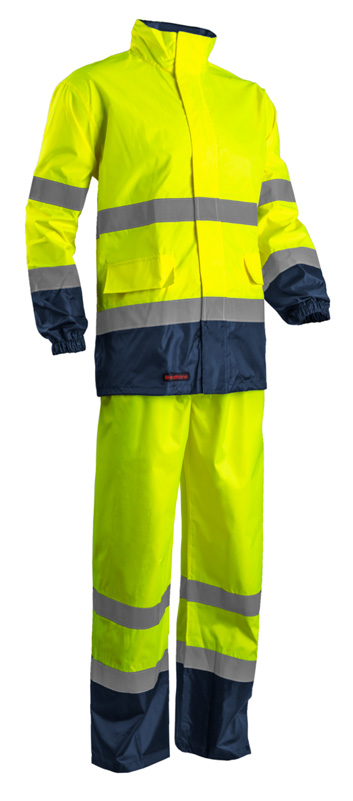 VESTE ET PANTALON DE PLUIE JAUNE/MARINE HI-VIZ 7HWRY CL3 T.XL