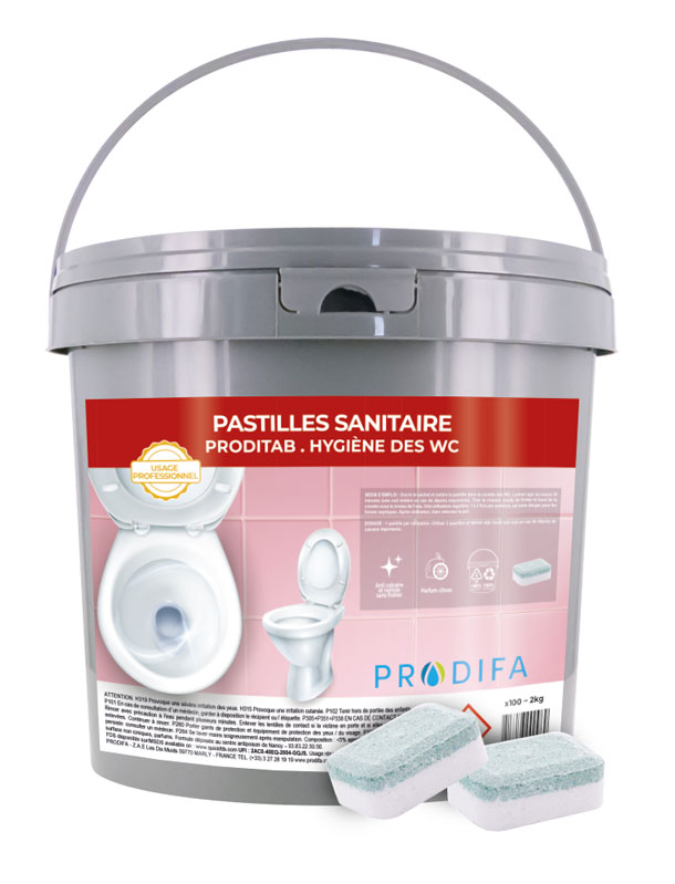 PASTILLE SANITAIRE HYGIENE DES WC SEAU DE 100 TABLETTES (2KG)