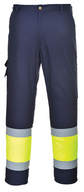 PANTALON COMBAT HI-VIZ E049 CL1 MARINE/JAUNE T.S