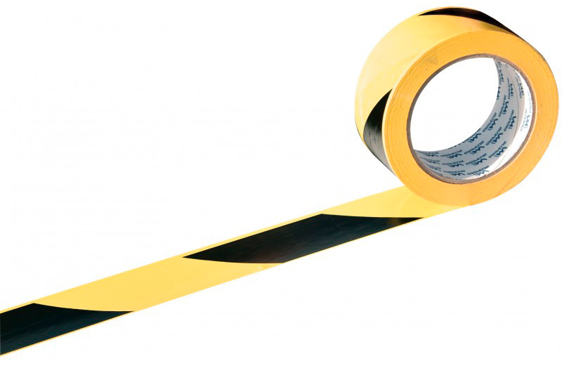 RUBAN ADHESIF NOIR-JAUNE RLX DE 66M X 50MM