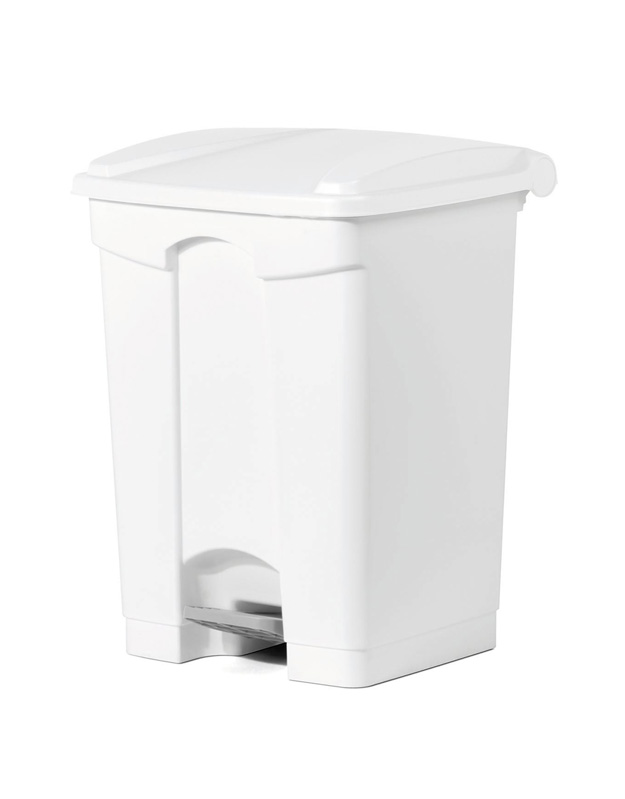 POUBELLE BLANCHE 45L A PEDALE COUVERCLE BLANC