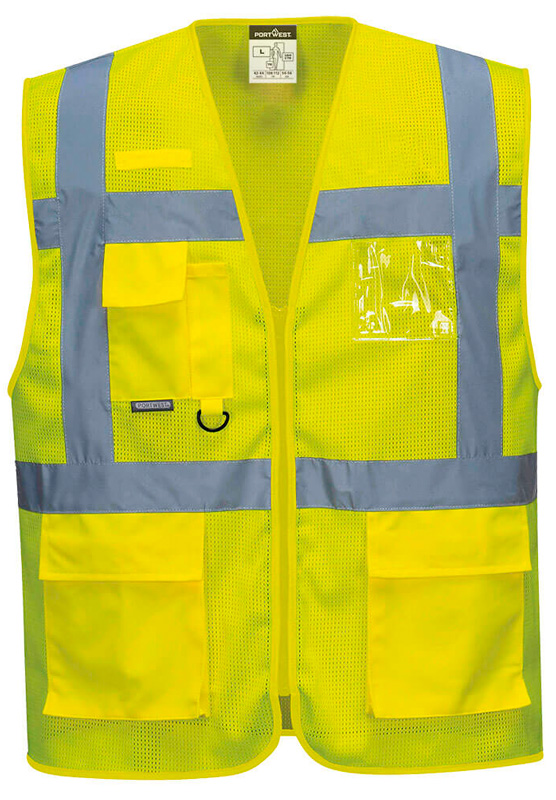 GILET HI-VIZ CL2 JAUNE FULL MESHAIR MULTI-POCHE C376 ATHENE T.XL