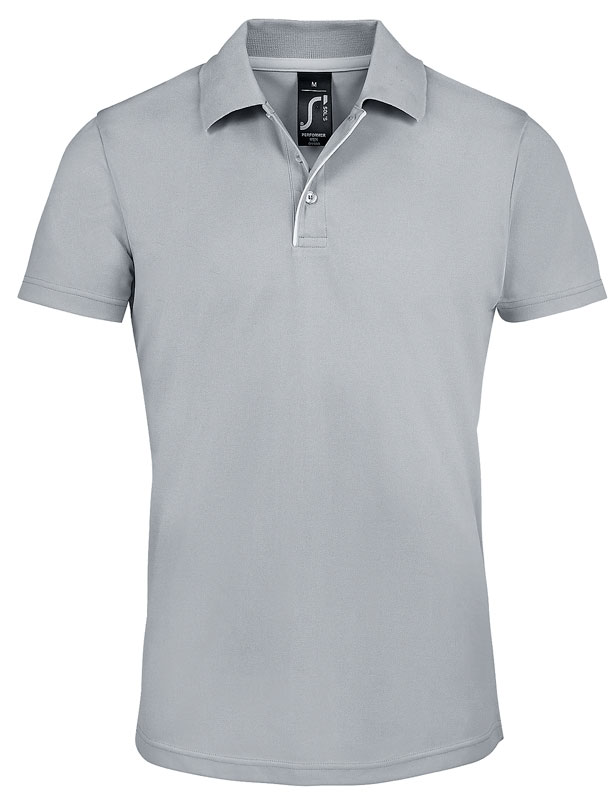 POLO PERFORMER MEN GRIS PURE PIQUE POLYESTER 180GR T.L