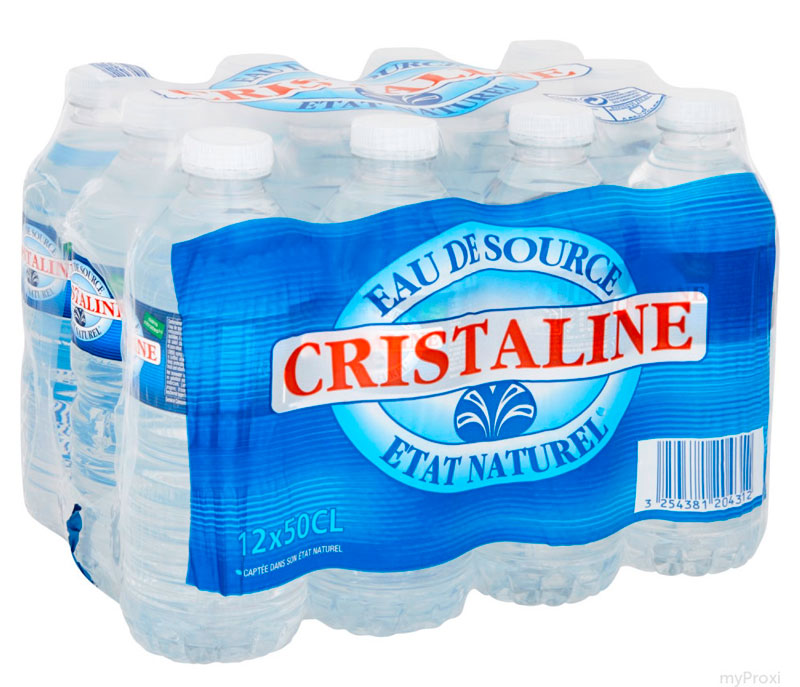 EAU DE SOURCE CRISTALINE 50CL PACK DE 12 BOUTEILLES