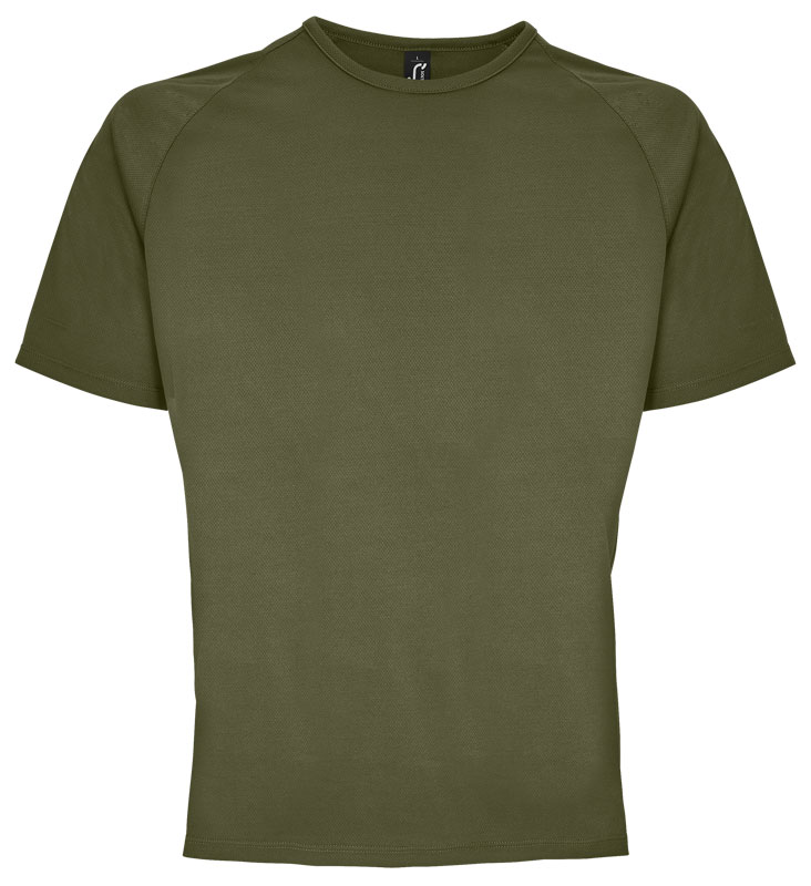 TEE-SHIRT SPORTY POLYESTER ARMY T.S