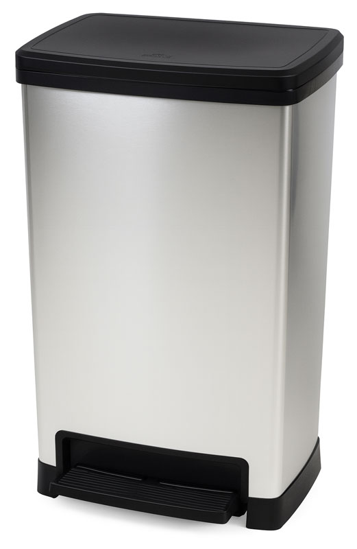 POUBELLE A PEDALE 50L COUV.FREIN DE CHUTE GRIS