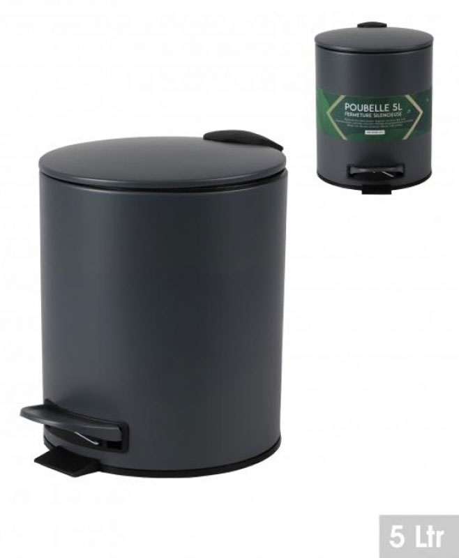 POUBELLE 5L AVEC PEDALE ET FERMETURE SILENCIEUSE
