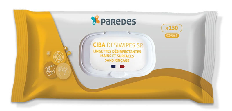 LING. DESINF. MAIN&SURFACE SANS RINCAGE CIBA DESIWIPES PQT 150 LING.