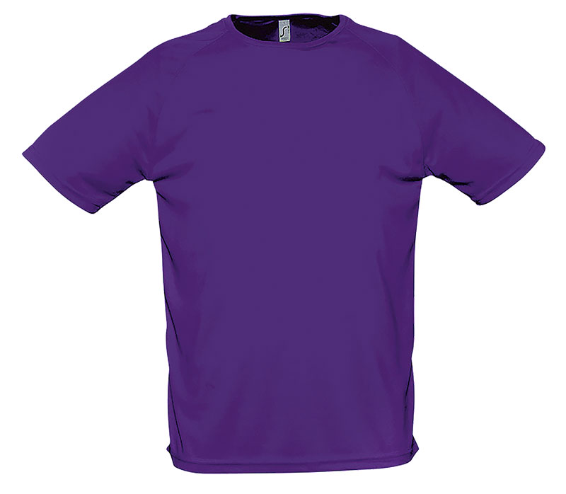 TEE-SHIRT SPORTY POLYESTER VIOLET FONCE T.M