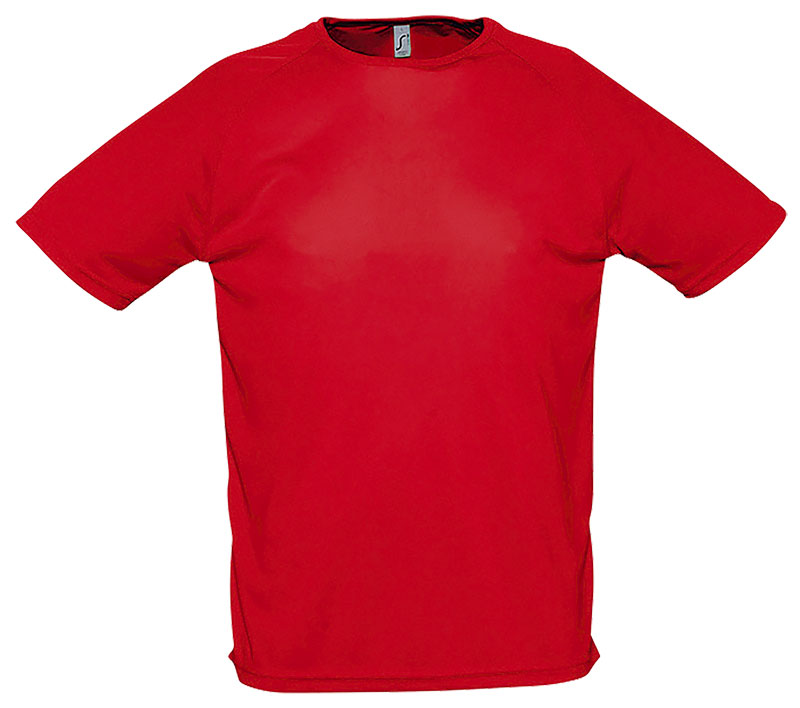 TEE-SHIRT SPORTY POLYESTER ROUGE T.S