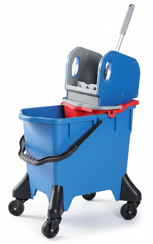 CHARIOT DE LAVAGE SPIDER BI-BAC 10L+32L AVEC PRESSE A MACHOIRE 