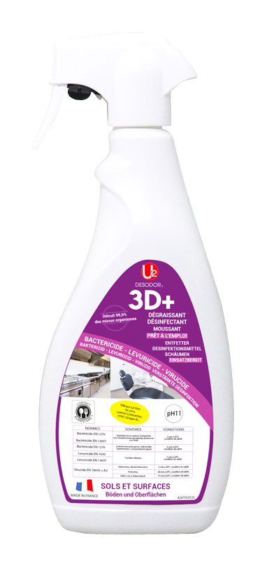 DEGRAISSANT DESINF. MOUSSANT 3D+ DESODOR U2 750ML