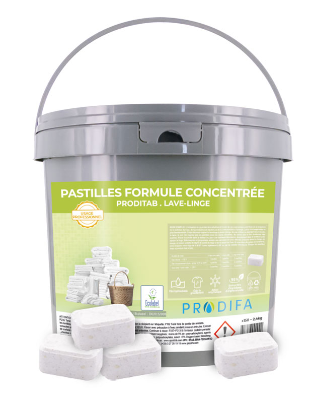 PASTILLE LINGE ECOLABEL 22G SEAU DE 150 PASTILLES
