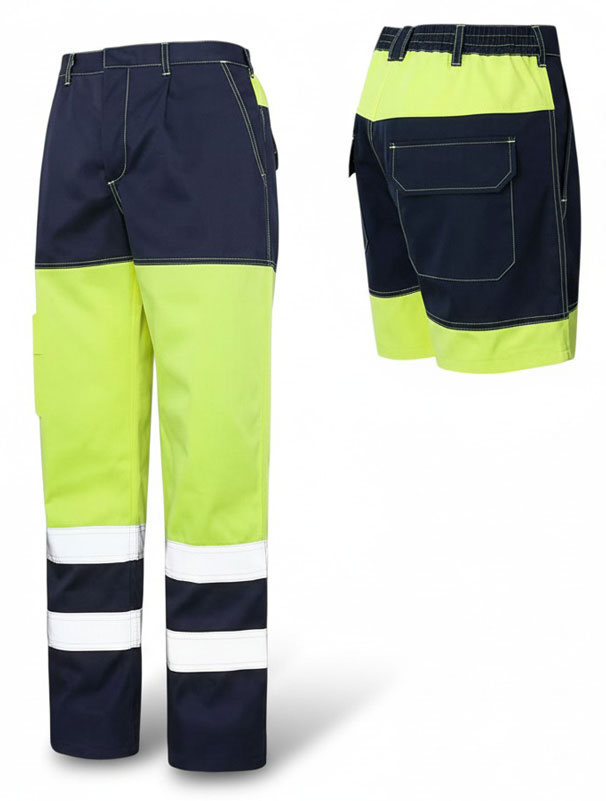 PANTALON BLASI 2 MULTIRIQUE HI-VIZ MARINE-JAUNE FLUO T.L