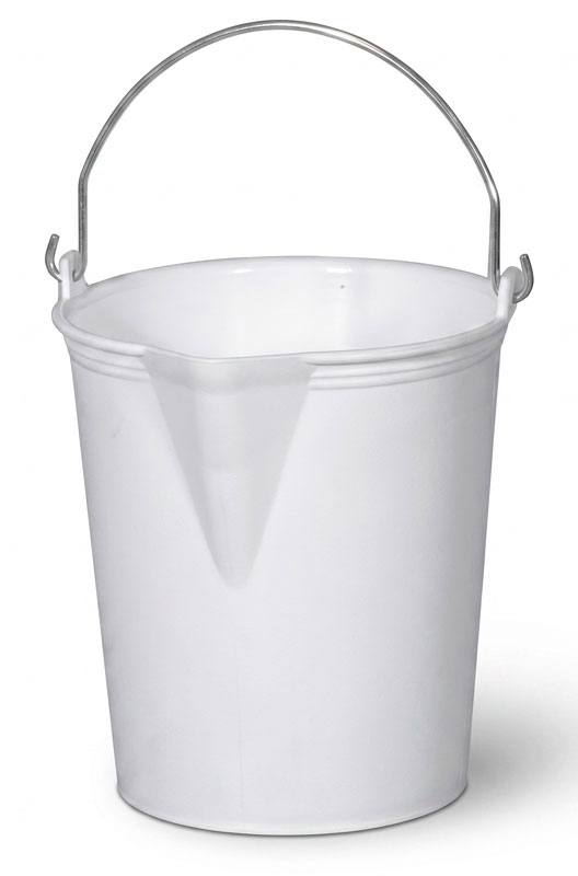 SEAU BLANC AGRO-ALIMENTAIRE A BEC 13L ANSE INOX