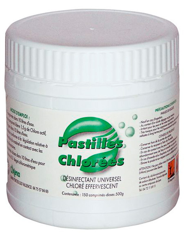 PASTILLE CHLOREES BTE DE 150 PASTILLES 500GR