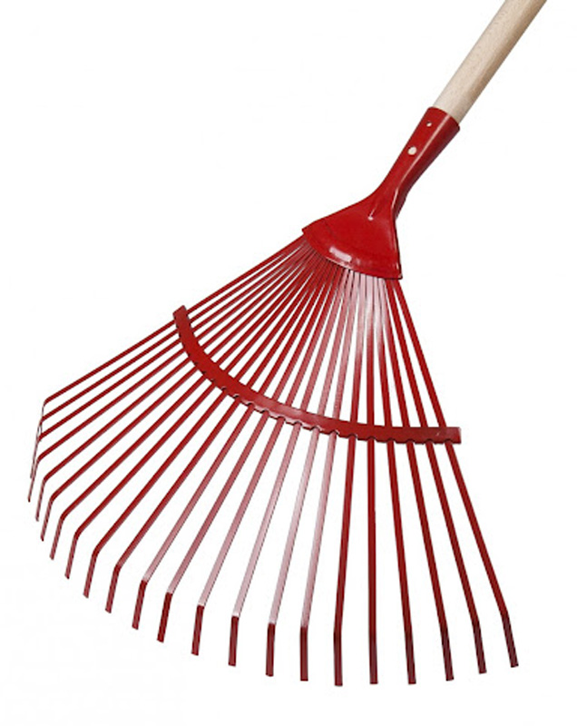 BALAI GAZON 22 DENTS FILS PLATS AVEC MANCHE 