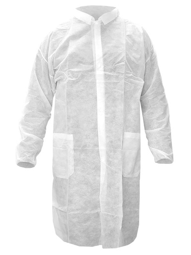 [VBLOUSPO] BLOUSE BLANCHE JETABLE POLYPRO. T.L