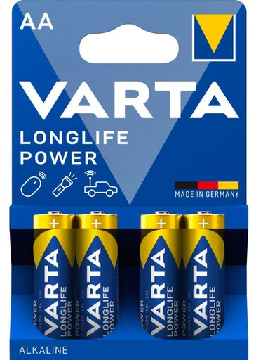 [LR6] PILE AA-LR06-ALCALINE VARTA LONGLIFE POWER LOT DE 4