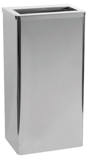 [ROS290301] CORBEILLE A PAPIER INOX 34L AVC COUVERCLE INOX
