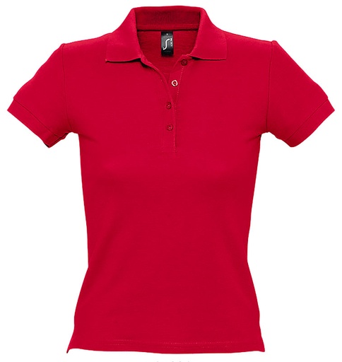 [POLOFPEOPLEROL] POLO FEMME PEOPLE 100% COTON ROUGE T.L