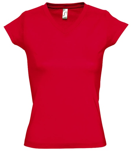 [TSFMOONRO2XL] T-SHIRT FEMME MOON 100% COTON ROUGE T.2XL
