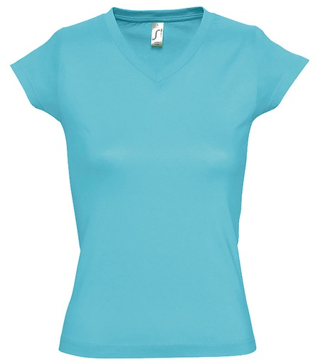 [TSFMOONATOLS] T-SHIRT FEMME MOON 100% COTON BLEU ATOLL T.S